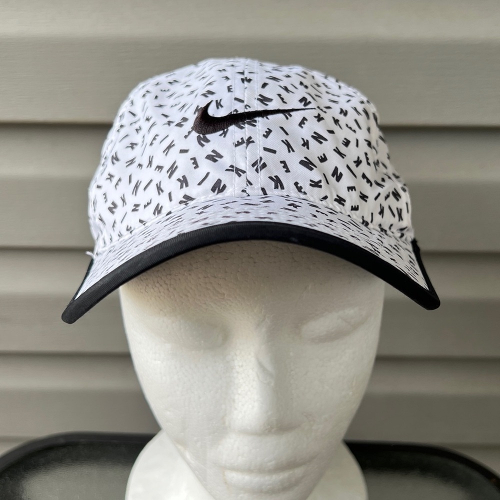 RARE- Nike Spell out Over White/Black Hat With Adjustable Strap